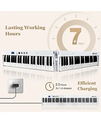 Costway 88-Key Folding Electric Piano Keyboard Semi Weighted Full Size Midi Toy