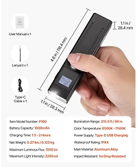 Mecale 3-in-1 Rechargeable Edc Flat Led Flashlight, High Lumens, Green Beam, IPX4 Waterproof