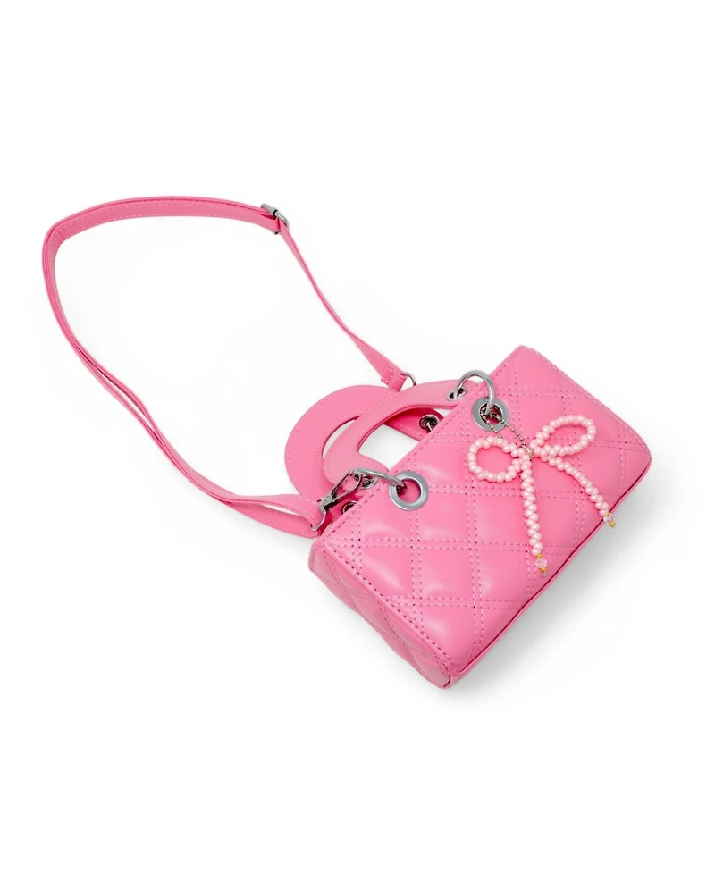 Zomi Gems Girls Quilted Rectangle Bow Charm Handbag