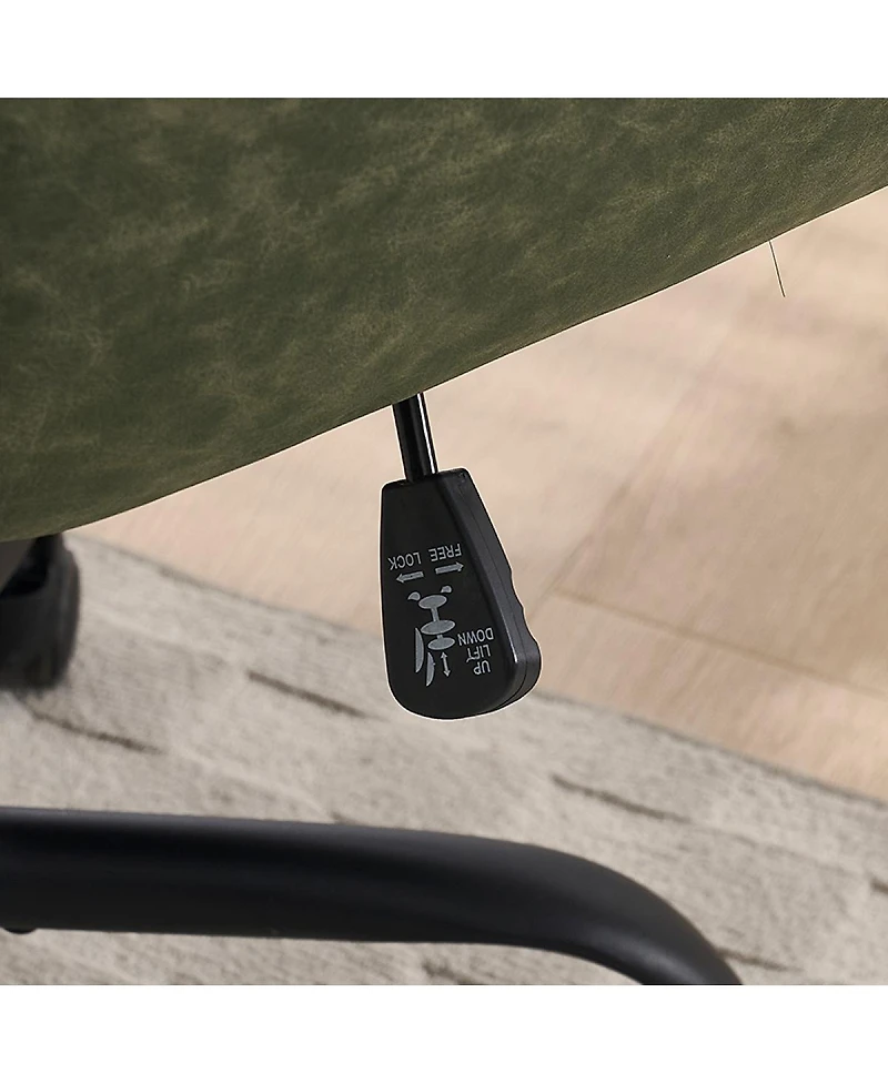 Streamdale Furniture Streamdale Office chair, Black Pu leather, adjustable height, green