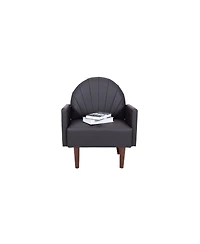Streamdale Furniture Streamdale Shell armchair with Pu leather and wooden legs