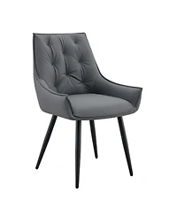 Streamdale Furniture Dining Chairs Set of 2, Faux Leather, Gold Mesh Metal Legs (Set of 2)