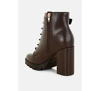 Womens grahams faux leather lace up boots