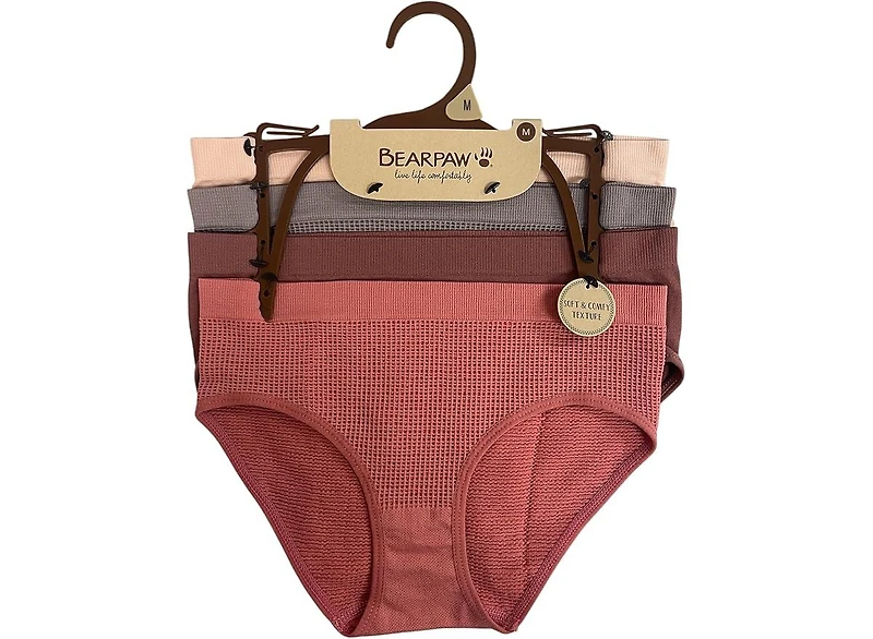 Bearpaw Girls 4-Pack Multi Color Seamless Hipster Underwear