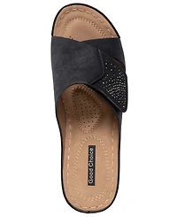 Gc Shoes Women's Savina Embellished Round Toe Wedge Sandals