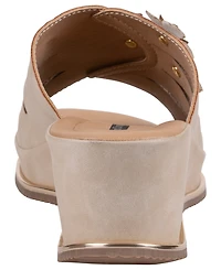 Gc Shoes Women's Sarel Floral Round Toe Wedge Sandals