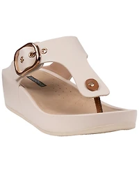 Gc Shoes Women's Rhodes Thong Round Toe Wedge Sandals