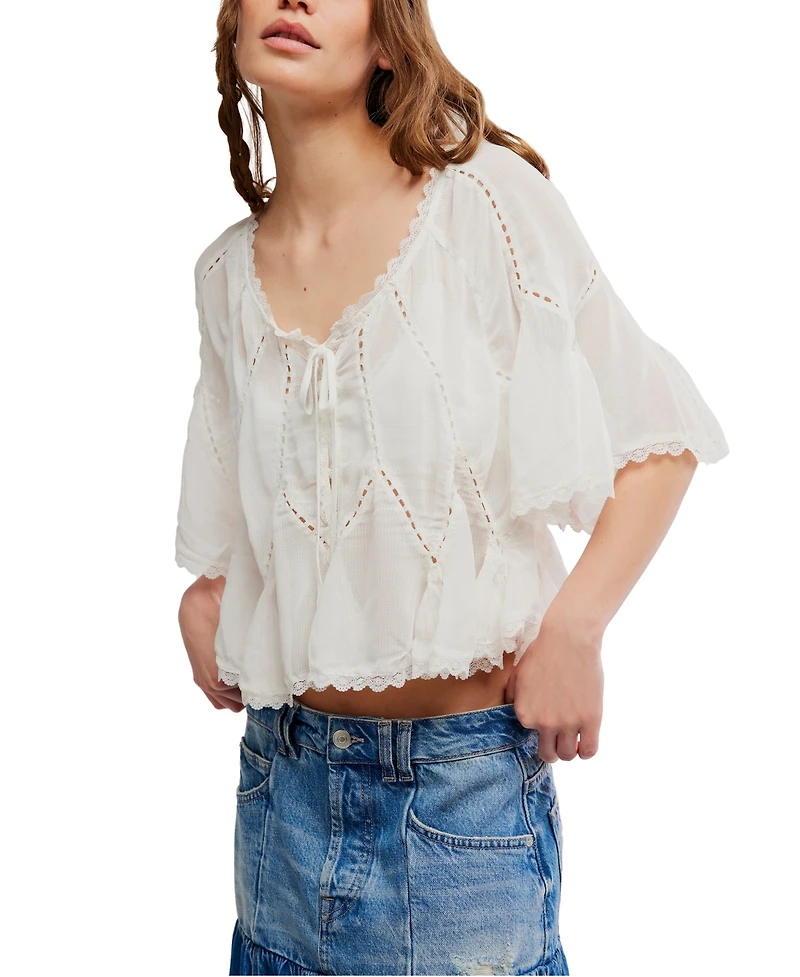 Free People Women's Michelle Short-Sleeve Blouse