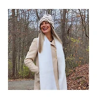 Headbands of Hope Women's Two-Tone Checkerboard Knit Beanie - Cream + Brown