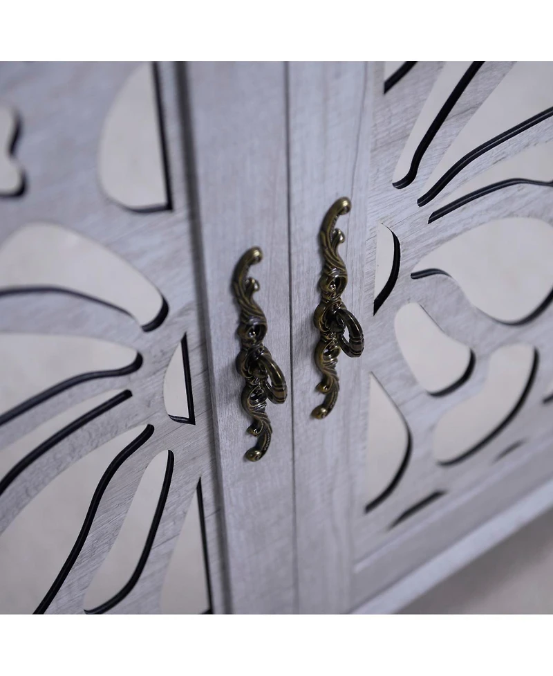 Streamdale Furniture Elegant sideboard with 2 acrylic mirrored doors, laminate & Mdf