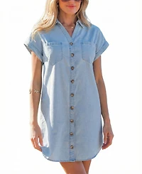 Cupshe Women's Out of Left Field Blue Mini Beach Dress