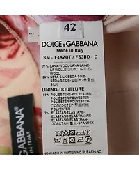 Pre-Owned Dolce & Gabbana Women's Pink Rose Print Crepe Button Detail Mini Skirt