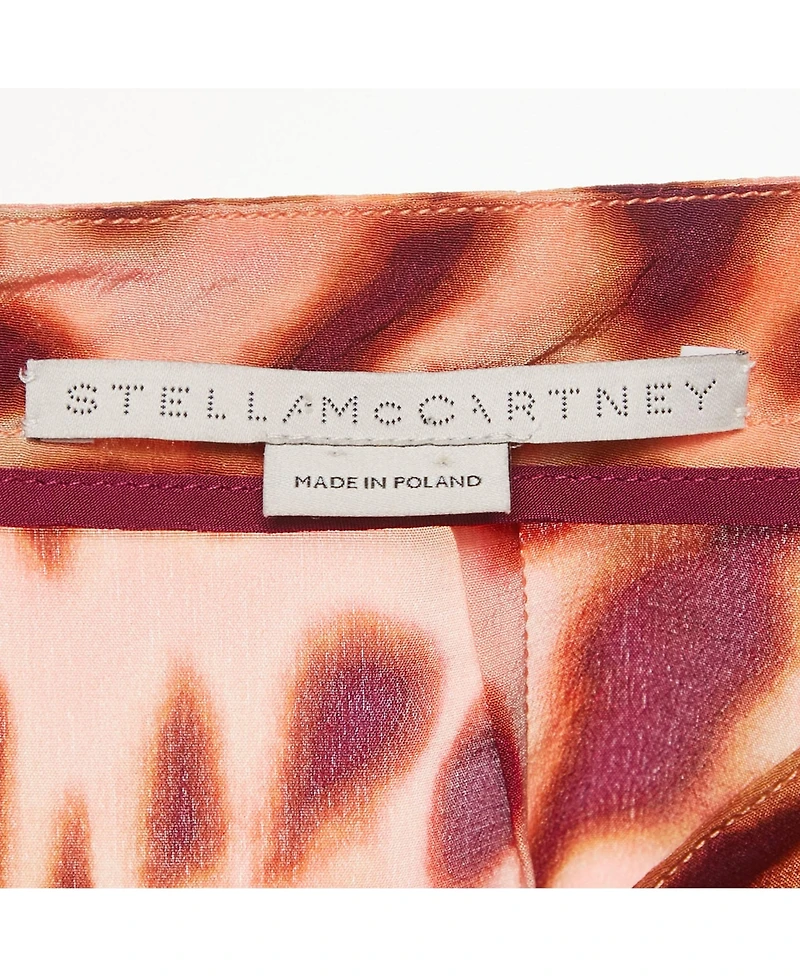 Pre-Owned Stella Mccartney Women's Brown Leopard Print Silk Asymmetric Midi Skirt