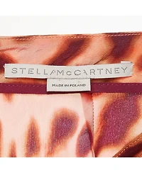Pre-Owned Stella Mccartney Women's Brown Leopard Print Silk Asymmetric Midi Skirt