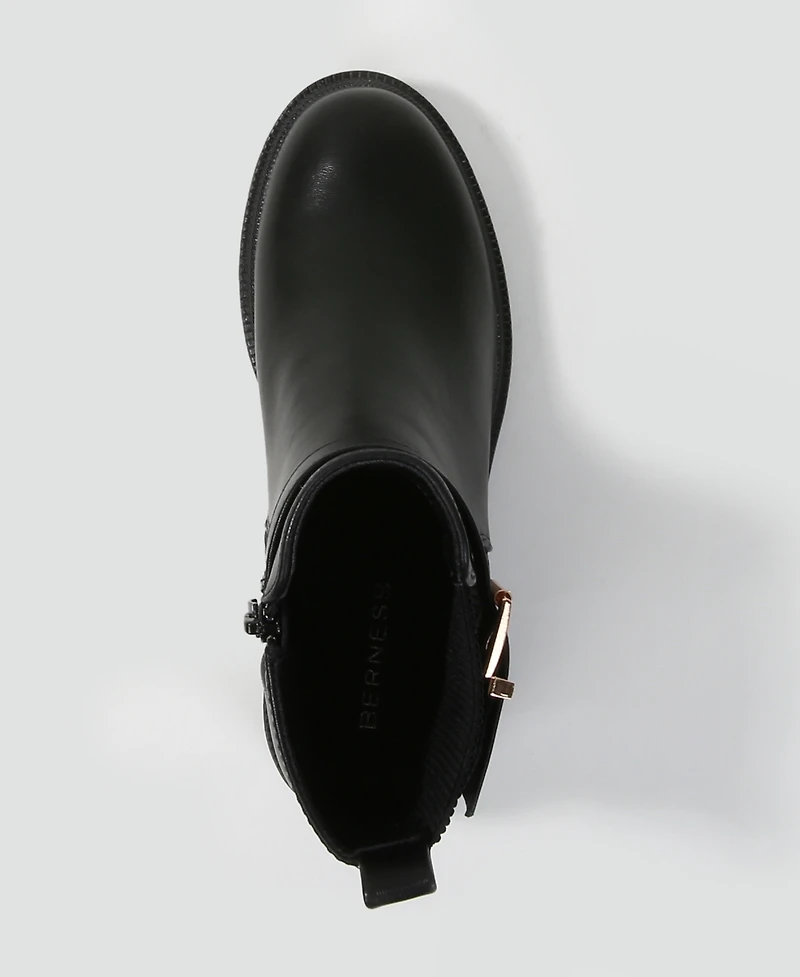 Berness Shane Chelsea Booties with Buckled Strap Detail