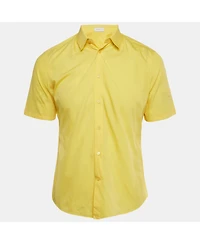 Pre-Owned Balenciaga Men's Yellow Cotton Short Sleeve Shirt