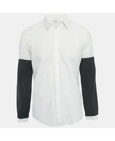 Pre-Owned Dries Van Noten Men's White Cotton Layered Sleeve Shirt