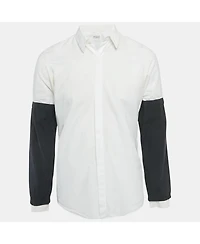 Pre-Owned Dries Van Noten Men's White Cotton Layered Sleeve Shirt