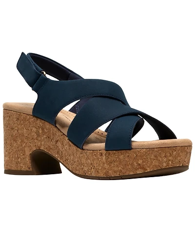 Clarks Women's Nerisa Grace Round Toe Wedge Sandals