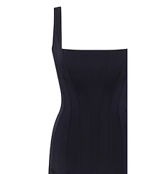 Milla Womens Sultry Black Corset Mini Dress With Lace Hem