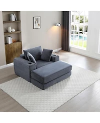 Streamdale Furniture 52.4" Oversized Corduroy Chaise Lounge Sofa Bed