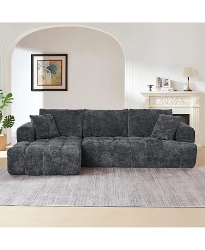 Streamdale Furniture Chenille L-Shape Luxury Sectional Oversized Sofa, Minimalist Design