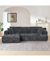 Streamdale Furniture Chenille L-Shape Luxury Sectional Oversized Sofa, Minimalist Design