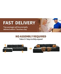 Streamdale Furniture L-shaped modular sofa, no assembly, deep seat, 3 cushions