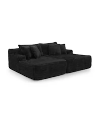 Streamdale Furniture velvet two-seater lazy sofa, No Assembly Required