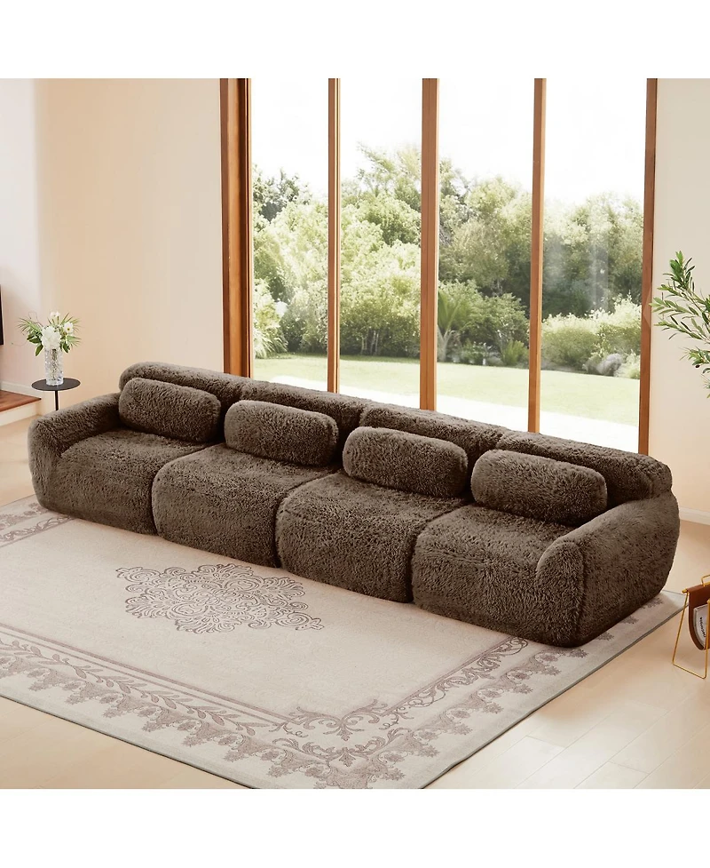Streamdale Furniture Boneless Sofa, Plush Fabric, Ergonomic Design, Free Combination