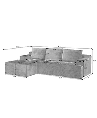 Streamdale L-Shaped Cloud Sectional Sofa, Deep Seat, Modular Sleeper, Dark Gray