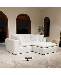 Streamdale Furniture Modular Sectional Sofa Seat, Upholstered Couch for Living Room, 3PC Free Combination, White