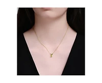 Rachel Glauber Timeless Cz Botanical-Inspired Drop Necklace in 14K Gold Plated