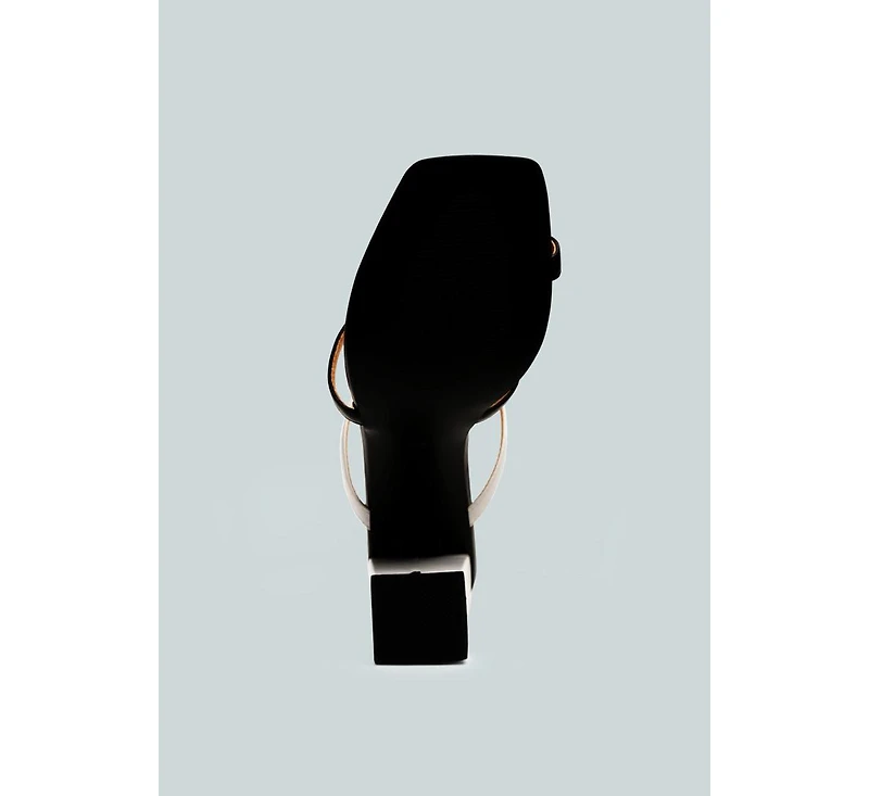 Womens Marve Contrast Strap Block Heel Sandals