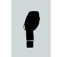 Womens Marve Contrast Strap Block Heel Sandals