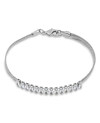 Macy's Herringbone 5 ct. t.w Blue Cubic Zirconia Baguette Stones on Chain Tennis Bracelet, Created for