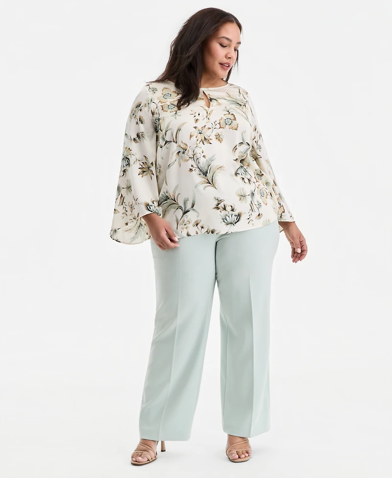 Anne Klein Plus Pull-On Flap-Pocket Pants
