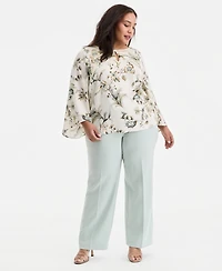 Anne Klein Plus Pull-On Flap-Pocket Pants