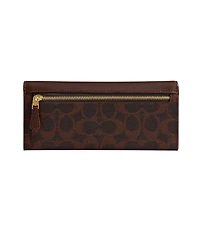 Coach Mila Long Flap Wallet Signature Coated Canvas