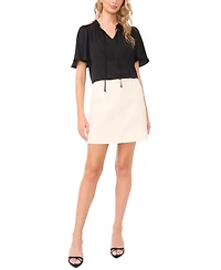 Vince Camuto Women's Tie Neck Short-Sleeve Blouse