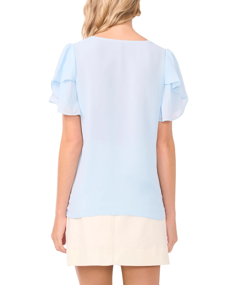 Vince Camuto Women's V-neck Tulip Sleeve Blouse