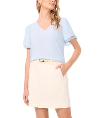 Vince Camuto Women's V-neck Tulip Sleeve Blouse