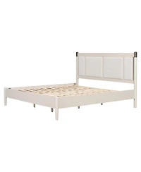 Streamdale Furniture Solid Wood King Bed, No Box Spring Needed
