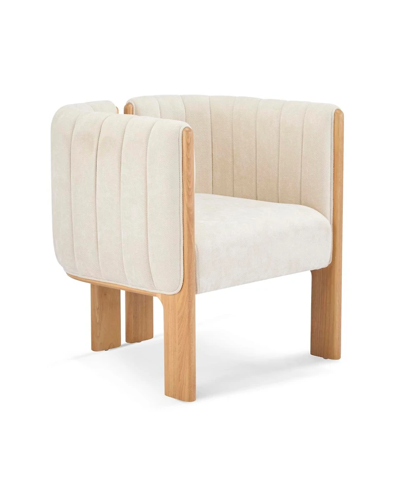 Streamdale Furniture Dining Chairs Set of 4, Modern Fabric Seating with Rubber Wood Frame