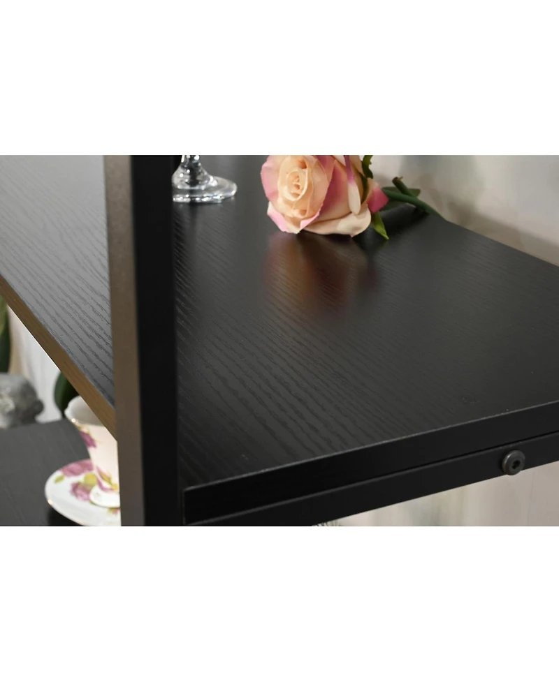 Streamdale Furniture Rattan Cabinet Door Storage Bookshelf with Dual-Function Display/Storage