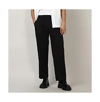 Campus Sutra Men's Onyx Black Solid Tailored Trousers