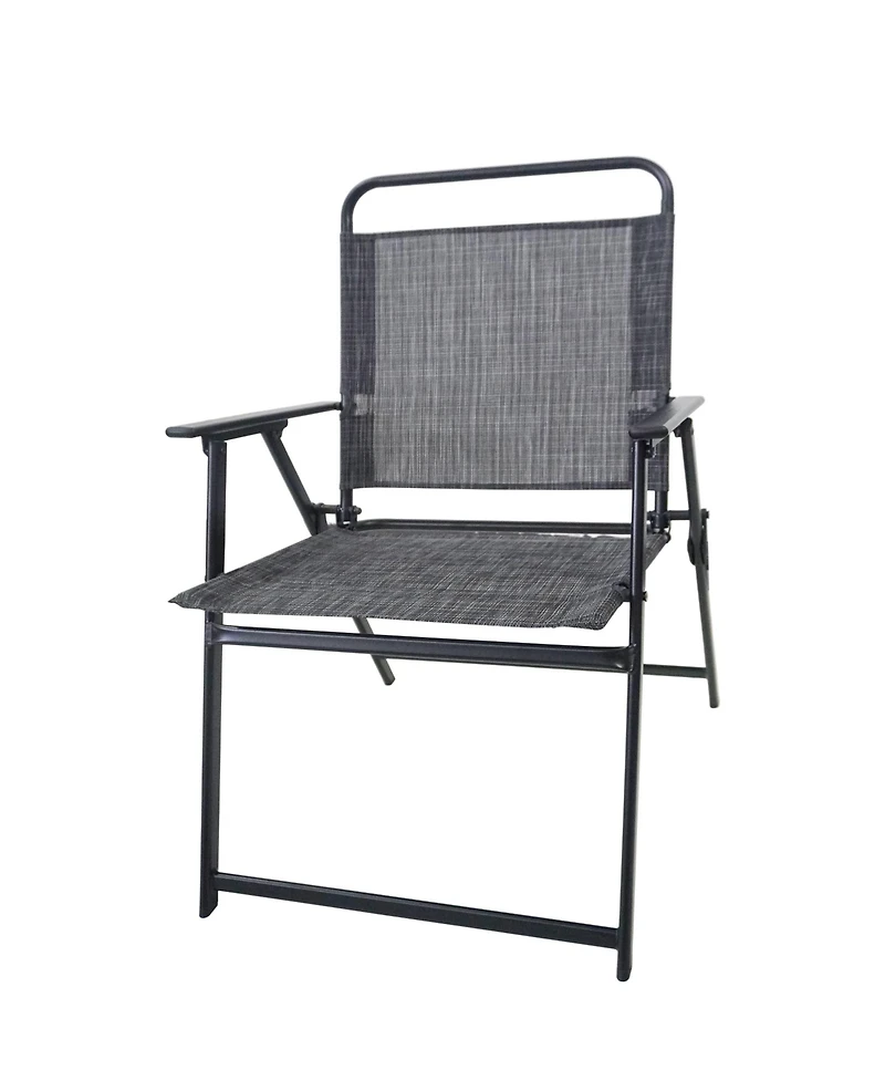 Flynama Outdoor Patio Dining Set for 4 People, Metal Patio Furniture Table and Chair Set with Umbrella, Black