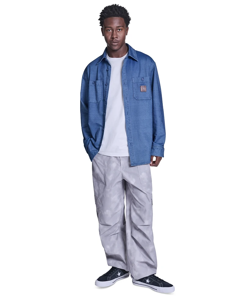 Converse Men's Collared Jersey Denim Shirt
