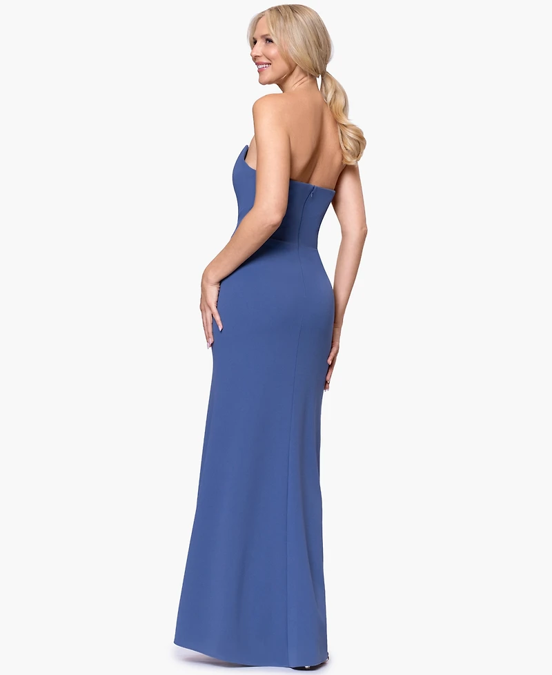 B&A By Betsy and Adam Women's Corset Top Strapless Ball Gown Dress