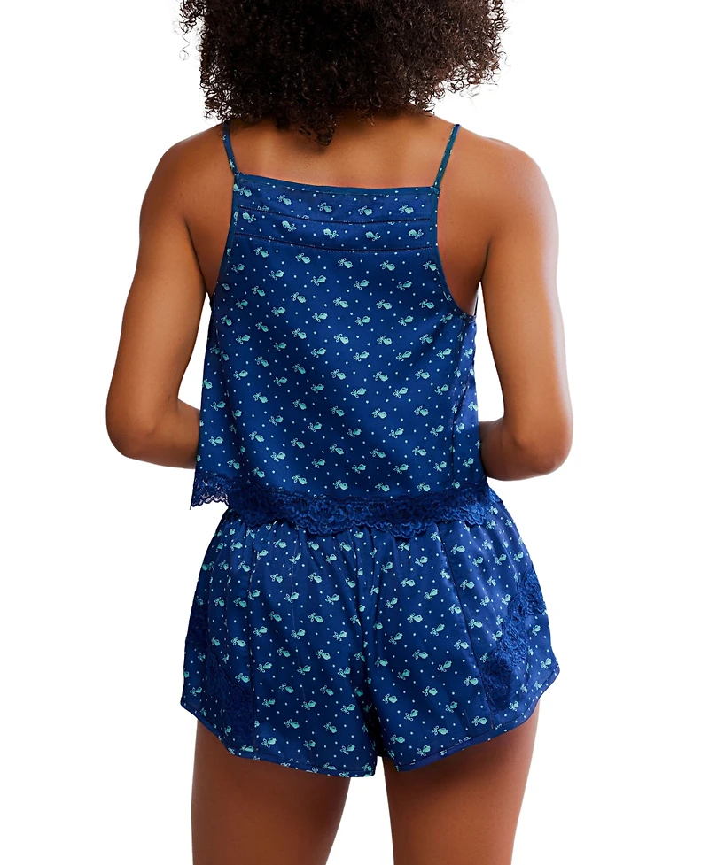 Free People Women's Midnight Muse 2-Piece Scoop Neck Top and Shorts Set